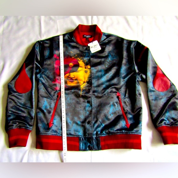 NEW! Unity Bomber Satin Jacket Size L Large Artist SEL Art Drip Studios Zen Punk - Picture 4 of 6